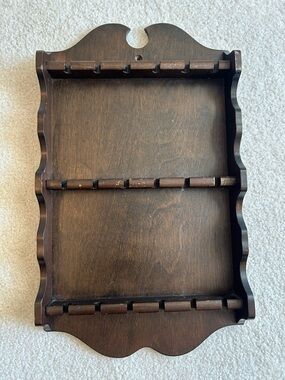 Vintage Cornwall Wooden Spoon Display Rack Holds 18 Spoons